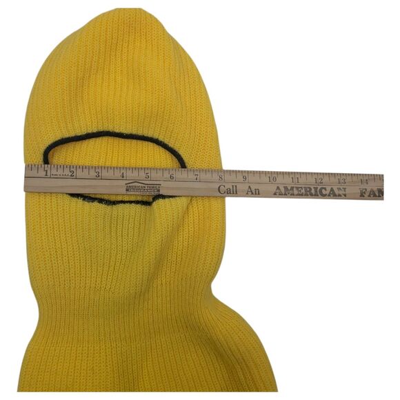 Vintage Snowmobile Full Face Winter Knit Ski Mask Yellow ski-doo? - Picture 10 of 10